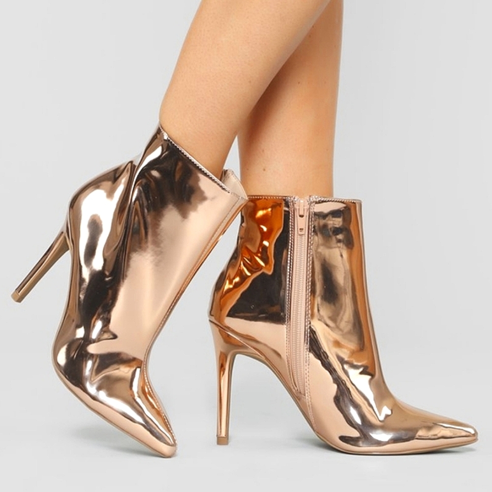 👣WILD DIVA Rose Gold Akira 😽Boots, heels, shoes 😼 - Picture 2 of 11